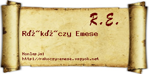 Rákóczy Emese névjegykártya